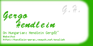 gergo hendlein business card